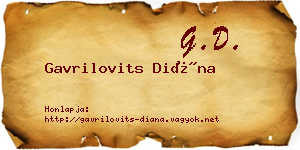 Gavrilovits Diána névjegykártya